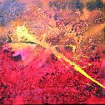 Libelle 60x60x2cm Leinwand auf Keilrahmen von Melanie Hentschel